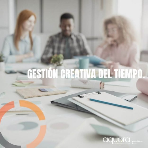 Banner de la gestión creativa del tiempo de Aquora