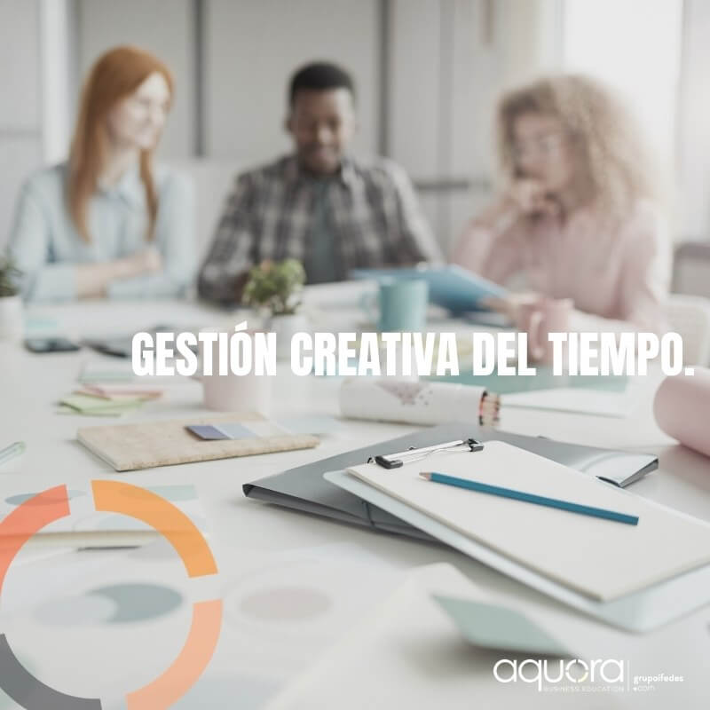 Banner de la gestión creativa del tiempo de Aquora